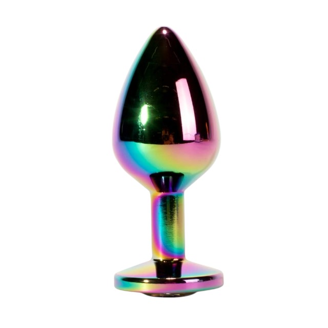 Plug anal X-MEN Secret Shine Metal Butt Plug, bază cu cristal, lungime 8.2 cm, diametru 3.4 cm (mărime M), multicolor 1 Plug anal X-MEN Secret Shine Metal Butt Plug, bază cu cristal, lungime 8.2 cm, diametru 3.4 cm (mărime M), multicolor