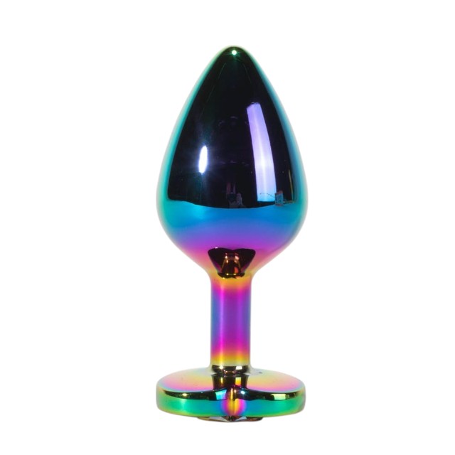 Plug anal X-MEN Secret Shine Metal Butt Plug, bază cu cristal, lungime 9.5 cm, diametru 4.1 cm (mărime L), multicolor 1 Plug anal X-MEN Secret Shine Metal Butt Plug, bază cu cristal, lungime 9.5 cm, diametru 4.1 cm (mărime L), multicolor