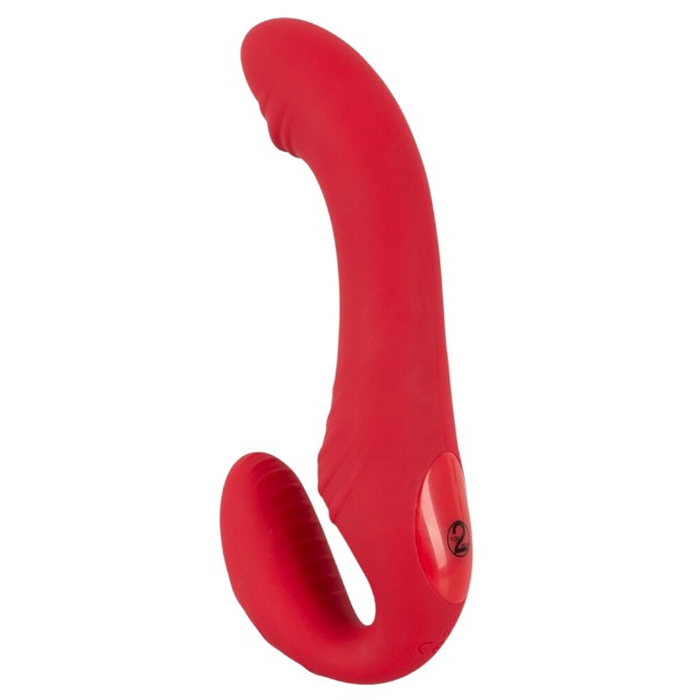 Vibrator dublu YOU2TOYS Strapless Strap-On 3, strap-on fără ham, control prin telecomandă, 9 funcții de vibrație, 19.1 cm, roșu 1 Vibrator dublu YOU2TOYS Strapless Strap-On 3, strap-on fără ham, control prin telecomandă, 9 funcții de vibrație, 19.1 cm, roșu