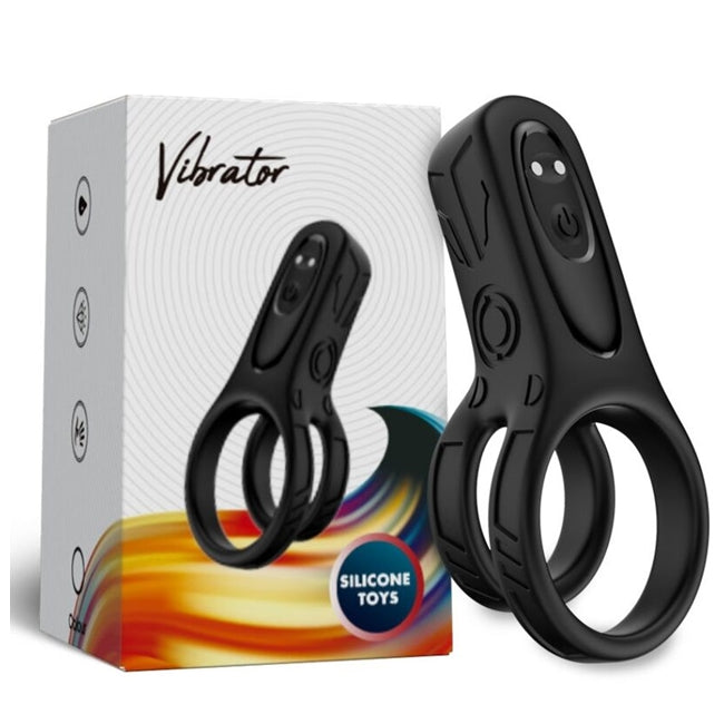 Inel vibrator dublu pentru penis ARMONY - Vibrator, 9 moduri de vibrare, negru 1 Inel vibrator dublu pentru penis ARMONY - Vibrator, 9 moduri de vibrare, negru