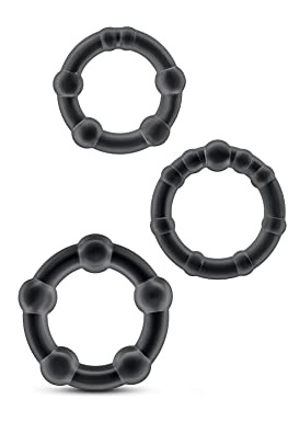 Set 3 Inele Erectie Rock Rings, Negru