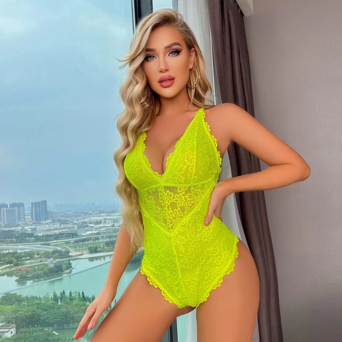 Body Provocator Dantela, Verde Neon, S, JGF Lingerie 1 Body Provocator Dantela, Verde Neon, S, JGF Lingerie