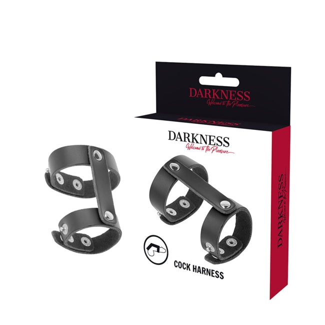 Inel pentru penis DARKNESS - Cock Harness, ajustabil, din piele ecologica, negru 1 Inel pentru penis DARKNESS - Cock Harness, ajustabil, din piele ecologica, negru