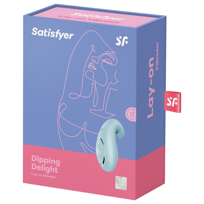 Vibrator dublu SATISFYER Dipping Delight, pentru stimulare clitoridiană și vaginală, 12 funcții de vibrații, rezistent la apă IPX7, albastru 1 Vibrator dublu SATISFYER Dipping Delight, pentru stimulare clitoridiană și vaginală, 12 funcții de vibrații, rezistent la apă IPX7, albastru