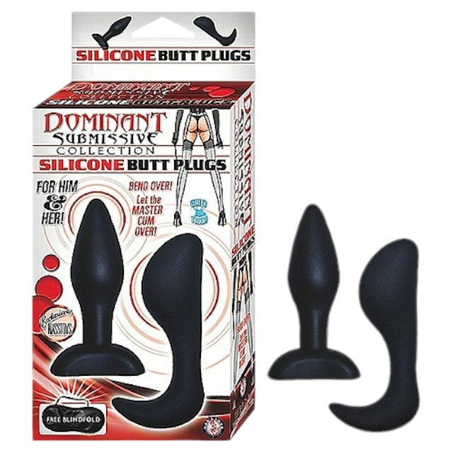 Set Plug anal Dominant - Submissive, din silicon de inalta calitate, plug 1 - 8,9 cm, plug 2 - 10,5 cm 1 Set Plug anal Dominant - Submissive, din silicon de inalta calitate, plug 1 - 8,9 cm, plug 2 - 10,5 cm