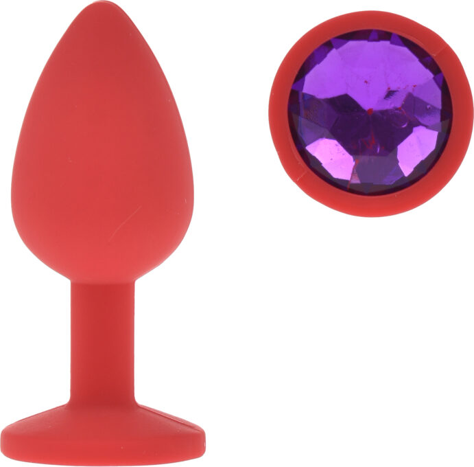 Dop Anal Silicone Buttplug, Small, Rosu/Mov, Guilty Toys 1 Dop Anal Silicone Buttplug, Small, Rosu/Mov, Guilty Toys