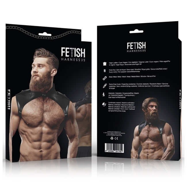 Ham FETISH SUBMISSIVE ATTITUDE barbatesc pentru gat si umeri din piele ecologica 1 Ham FETISH SUBMISSIVE ATTITUDE barbatesc pentru gat si umeri din piele ecologica