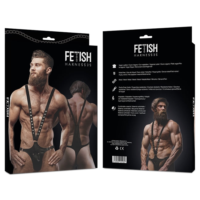Ham barbatesc FETISH SUBMISSIVE ATTITUDE V-shape cu chilot din piele ecologica 1 Ham barbatesc FETISH SUBMISSIVE ATTITUDE V-shape cu chilot din piele ecologica