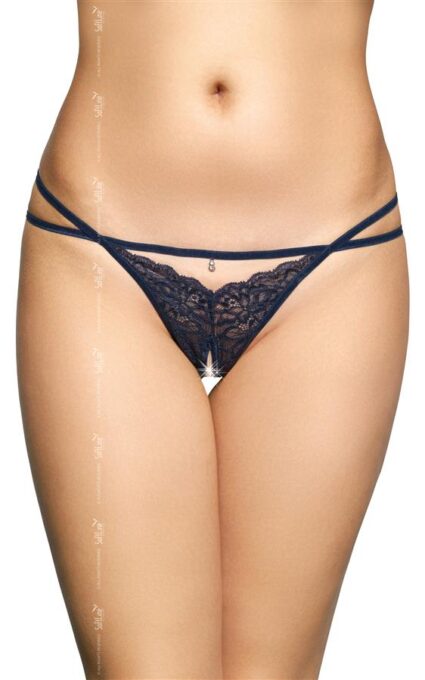 Bikini Sexy G-String cu Bijuterie Crotchless Albastri M/L 1 Bikini Sexy G-String cu Bijuterie Crotchless Albastri M/L