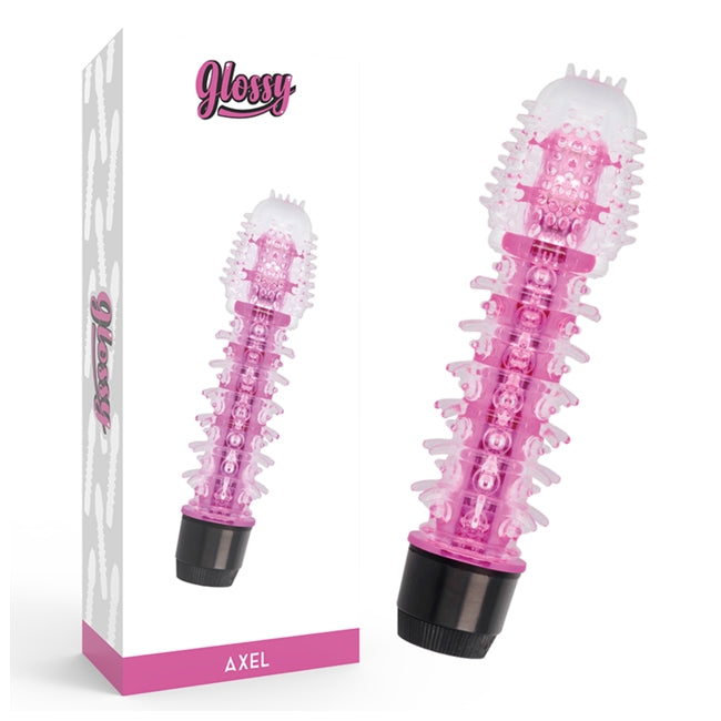 Vibrator GLOSSY - Axel, pentru stimulare intensa, roz, 14 cm 1 Vibrator GLOSSY - Axel, pentru stimulare intensa, roz, 14 cm