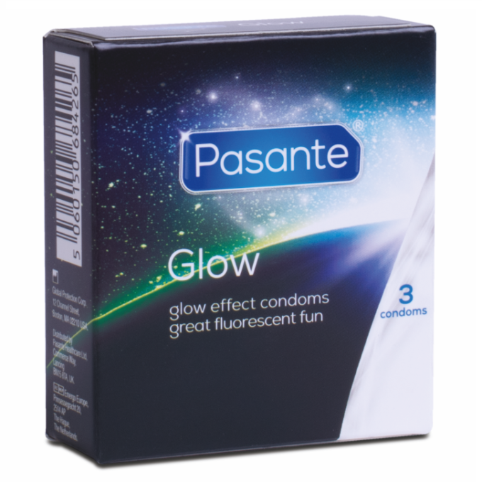 Prezervative PASANTE - Glow in the Dark, fosforescente, 1 cutie x 3 buc