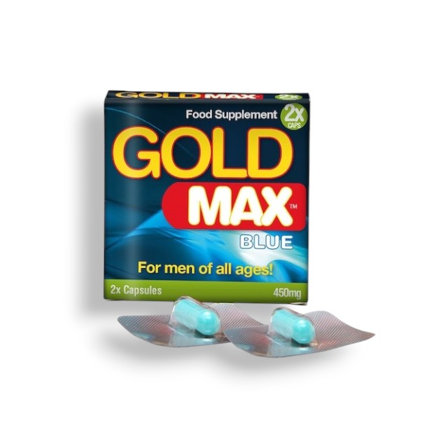 Capsule GOLD MAX Blue, pentru potență masculină, erecții susținute și libido stimulat - 2 bucăți