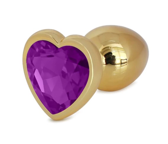 Dop Anal Hearty Buttplug, Medium, Auriu/Mov, Passion Labs 1 Dop Anal Hearty Buttplug, Medium, Auriu/Mov, Passion Labs