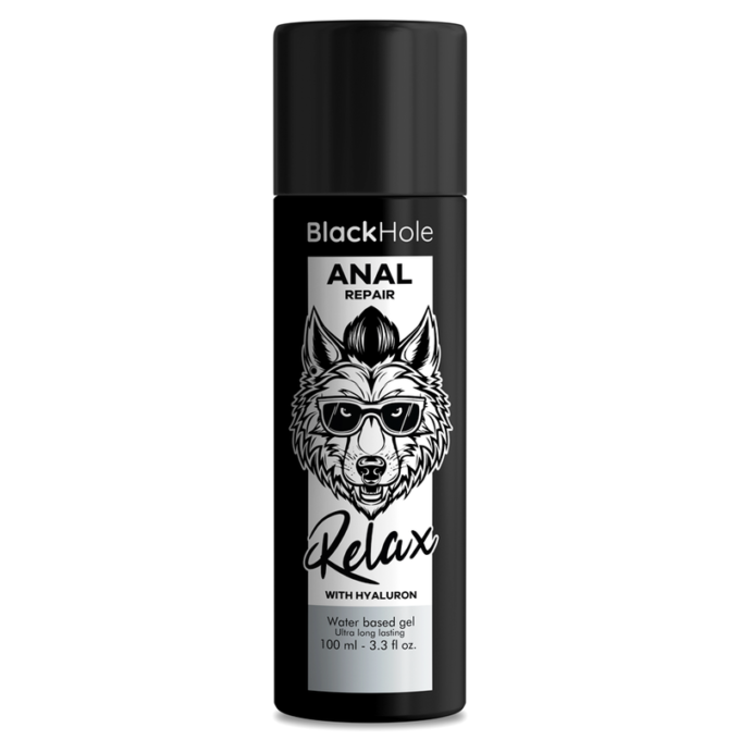 Lubrifiant anal BLACK HOLE, cu acid hialuron, textura groasa, relaxant, pe baza de apa, 100 ml