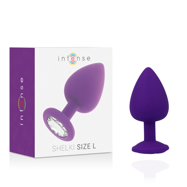 Plug anal INTENSE - Shelki, textura matasoasa, din silicon, mov, marime L 1 Plug anal INTENSE - Shelki, textura matasoasa, din silicon, mov, marime L