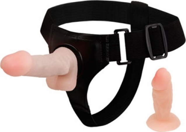Strap-on Jessica Ultra Passionate Harness cu 2 Dildo-uri, TPR, Natural 1 Strap-on Jessica Ultra Passionate Harness cu 2 Dildo-uri, TPR, Natural