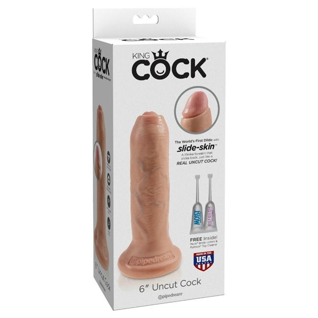 Dildo realistic cu preput retractabil KING COCK - REALISTIC DILDO UNCUT FLESH, 15 cm 1 Dildo realistic cu preput retractabil KING COCK - REALISTIC DILDO UNCUT FLESH, 15 cm