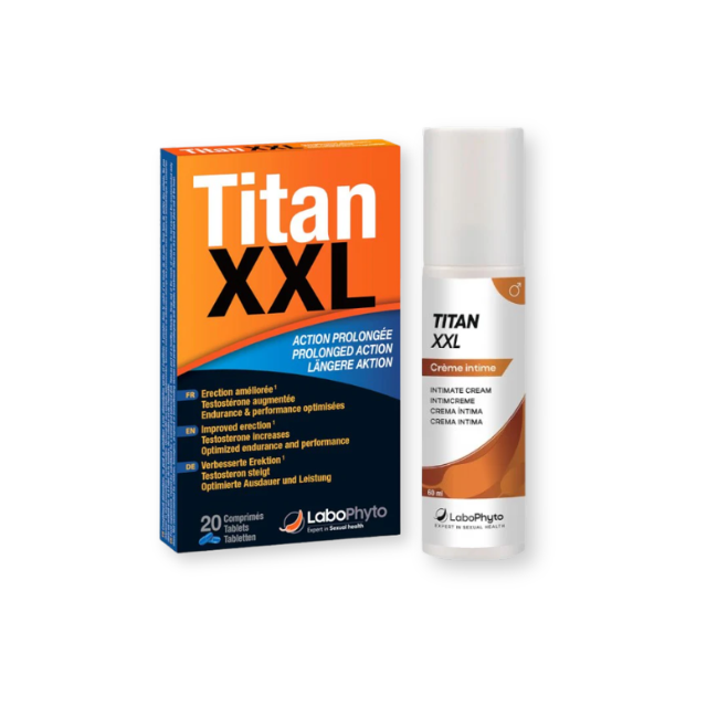 Pachet pentru bărbați: Capsule LaboPhyto Titan XXL, 20 buc + Cremă LaboPhyto Titan XXL, 60 ml 1 Pachet pentru bărbați: Capsule LaboPhyto Titan XXL, 20 buc + Cremă LaboPhyto Titan XXL, 60 ml