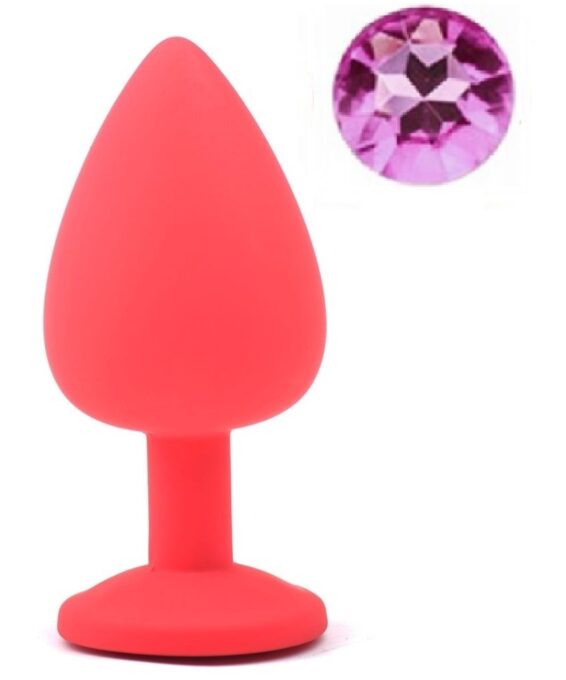 Dop Anal Silicone Buttplug, Large, Silicon, Rosu/Roz, Guilty Toys 1 Dop Anal Silicone Buttplug, Large, Silicon, Rosu/Roz, Guilty Toys
