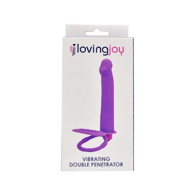Inel dublu pentru penis cu dildo LOVING JOY Vibrating Double Penetrator, pentru dublă penetrare, 7 funcții de vibrație, mov 1 Inel dublu pentru penis cu dildo LOVING JOY Vibrating Double Penetrator, pentru dublă penetrare, 7 funcții de vibrație, mov