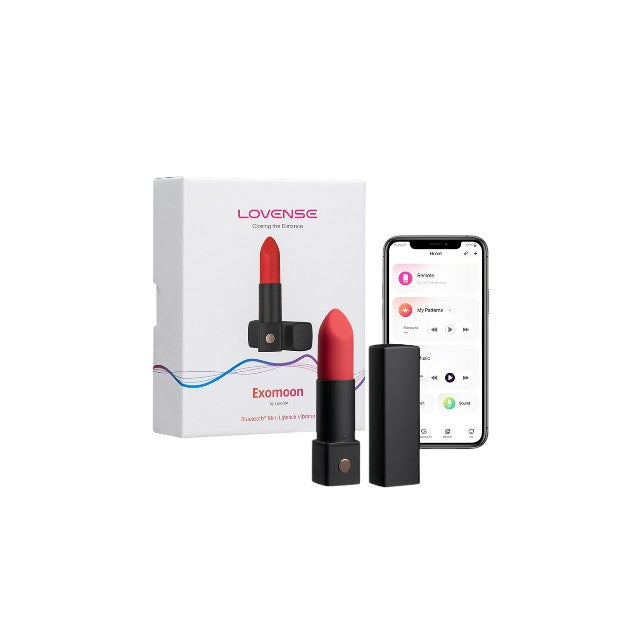 Vibrator bullet LOVENSE - EXOMOON, control prin aplicatie, 10 moduri presetate, selectabile direct de pe dispozitiv, culoarea negru si rosu, 11.50 cm 1 Vibrator bullet LOVENSE - EXOMOON, control prin aplicatie, 10 moduri presetate, selectabile direct de pe dispozitiv, culoarea negru si rosu, 11.50 cm