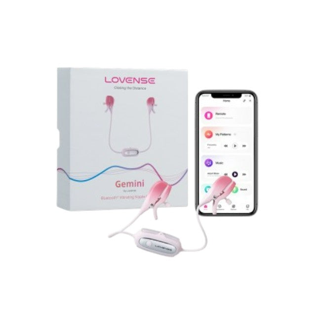 Cleme pentru sani LOVENSE - GEMINI, cu vibratii si control prin aplicatie, culoarea roz, 14 cm 1 Cleme pentru sani LOVENSE - GEMINI, cu vibratii si control prin aplicatie, culoarea roz, 14 cm