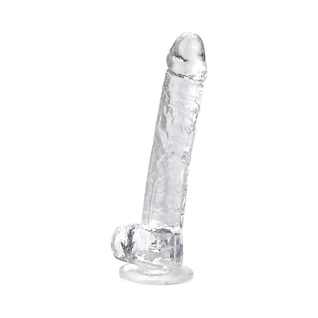 Dildo LOVING JOY 11” Dildo with Balls, design realist cu testicule, bază cu ventuză, lungime 28 cm, transparent 1 Dildo LOVING JOY 11” Dildo with Balls, design realist cu testicule, bază cu ventuză, lungime 28 cm, transparent