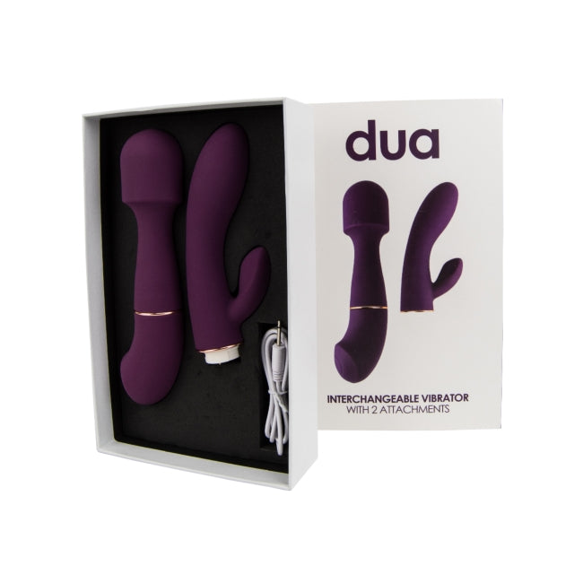 Vibrator LovingJoy - DUA, doua accesorii interschimbabile, silicon, roz, Rabbit - 21 x 4.25 cm / Wand - 19 x 4.75 cm 1 Vibrator LovingJoy - DUA, doua accesorii interschimbabile, silicon, roz, Rabbit - 21 x 4.25 cm / Wand - 19 x 4.75 cm