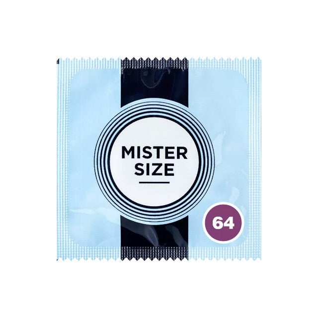Prezervativ ultra-subțire MISTER SIZE 64, lubrifiat și rezistent, diametru 64 mm, 1 bucată