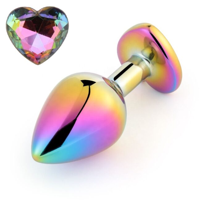 Dop Anal Rainbow Buttplug Medium, Heart Shape, Multicolor, Guilty Toys 1 Dop Anal Rainbow Buttplug Medium, Heart Shape, Multicolor, Guilty Toys