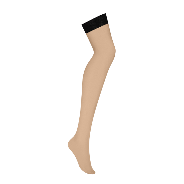 Dresuri sexy OBSESSIVE, pentru portjartier, design cu benzi de dantelă neagră, culoarea pielii, mărime L/XL (model S814)