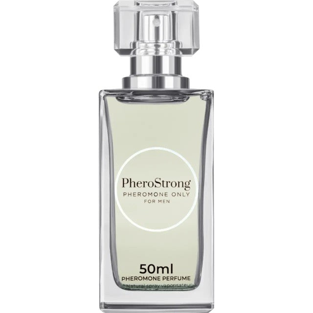 Parfum cu feromoni PHEROSTRONG Only For Men, pentru bărbați, note de mandarină, cedru și mosc alb, 50 ml