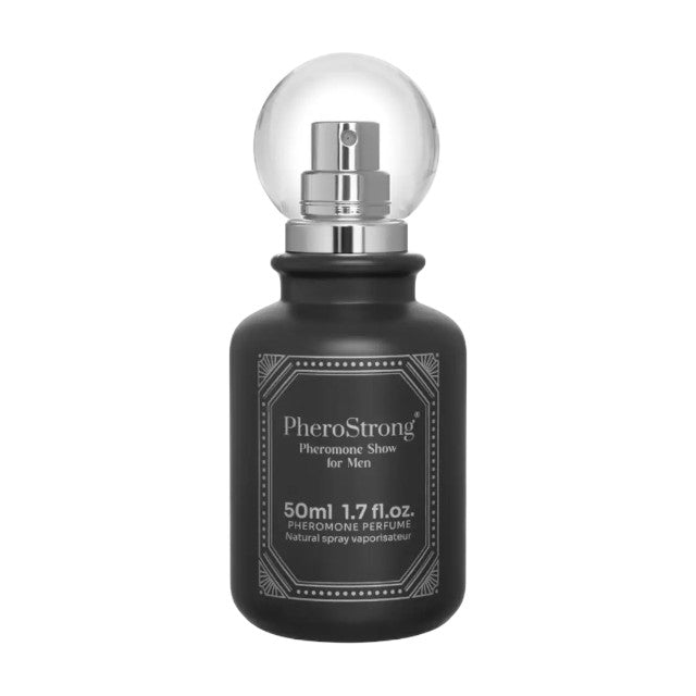 Parfum cu feromoni PHEROSTRONG Show For Men, pentru bărbați, note de lavandă, boabe de tonka și rășină benzoică, 50 ml