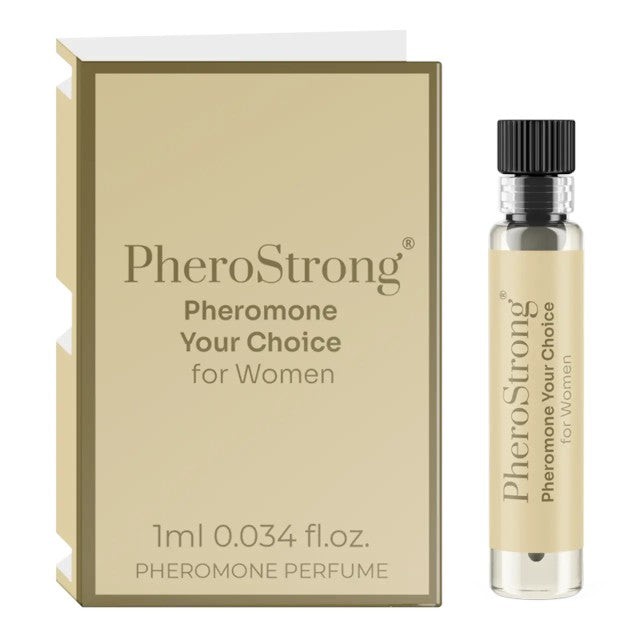 Mostră parfum cu feromoni PHEROSTRONG Your Choice, pentru femei, cu note de mango, bergamotă și iasomie, 1 ml