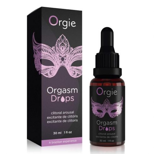 Gel intim ORGIE Orgasm Drops, cu efect de furnicături, pentru stimularea clitorisului și orgasm intens, aromă de măr, 30 ml (mov)