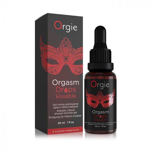 Gel intim ORGIE Orgasm Drops Kissable, cu efect de furnicături, pentru stimularea clitorisului și orgasm intens, 30 ml