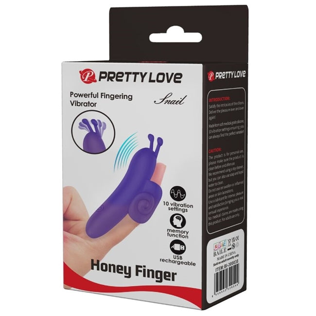 Vibrator PRETTY LOVE - SNAIL FINGER, silicon, mov, 10 functii de vibrare 1 Vibrator PRETTY LOVE - SNAIL FINGER, silicon, mov, 10 functii de vibrare