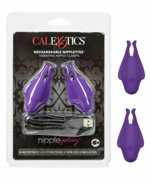 Clame pentru Sfarcuri 12 Moduri Vibratii USB Mov 1 Clame pentru Sfarcuri 12 Moduri Vibratii USB Mov