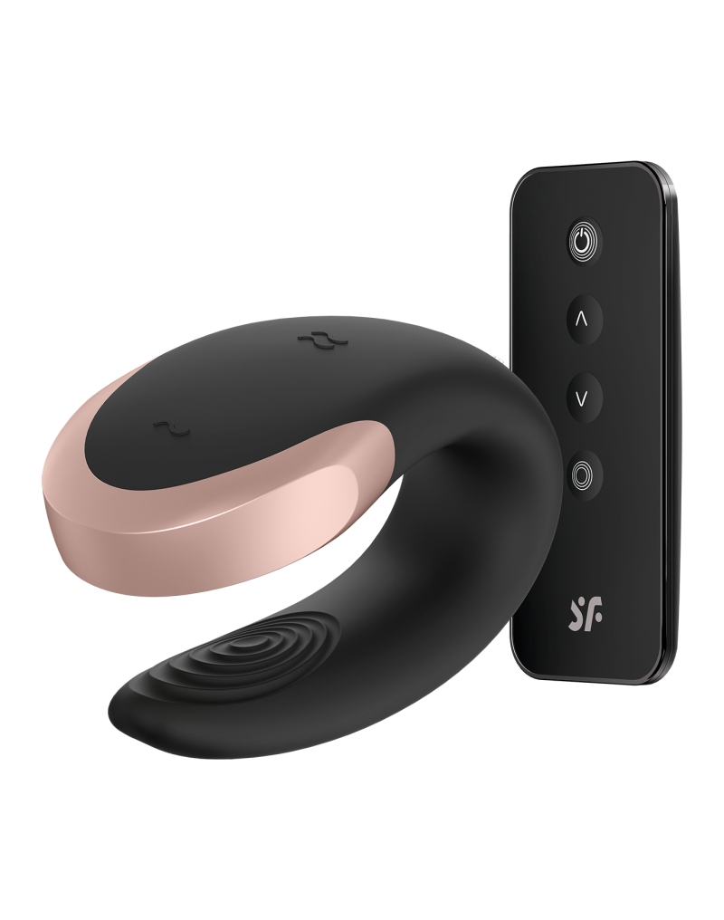 Vibrator Double Love Remote Control Bluetooth Silicon USB Negru Free APP 1 Vibrator Double Love Remote Control Bluetooth Silicon USB Negru Free APP