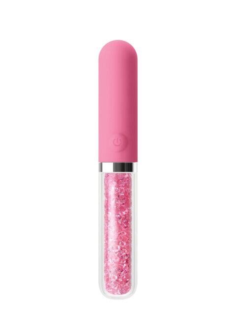 Vibrator Stardust Posh 10 Moduri Vibratii Silicon&Sticla USB Roz 12.5 cm
