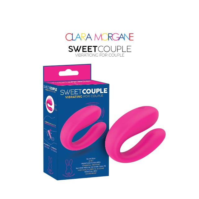 Vibrator Clara Morgane - SWEET COUPLE, pentru stimularea punctului G si a clitorisului, cupluri, roz, cutie albastra 1 Vibrator Clara Morgane - SWEET COUPLE, pentru stimularea punctului G si a clitorisului, cupluri, roz, cutie albastra