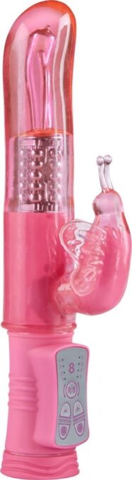 Vibrator Iepuras Happy Hugging, TPE, Roz, 22.5 cm 1 Vibrator Iepuras Happy Hugging, TPE, Roz, 22.5 cm