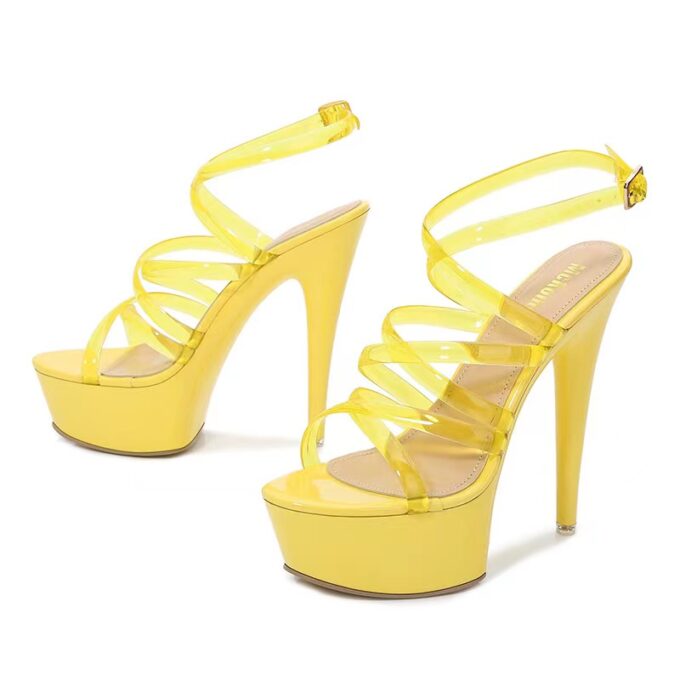 Sandale Sexy Galbene Size 41 cu Bretele Subtiri 1 Sandale Sexy Galbene Size 41 cu Bretele Subtiri